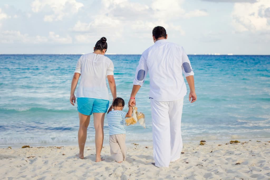 Family on the beach